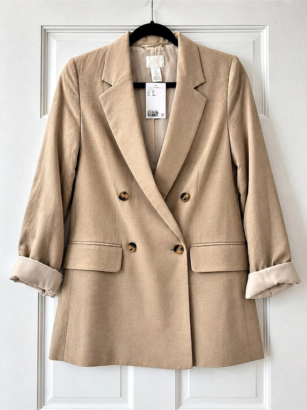H&M Beige Double-Breasted Blazer | XS | New With Tags